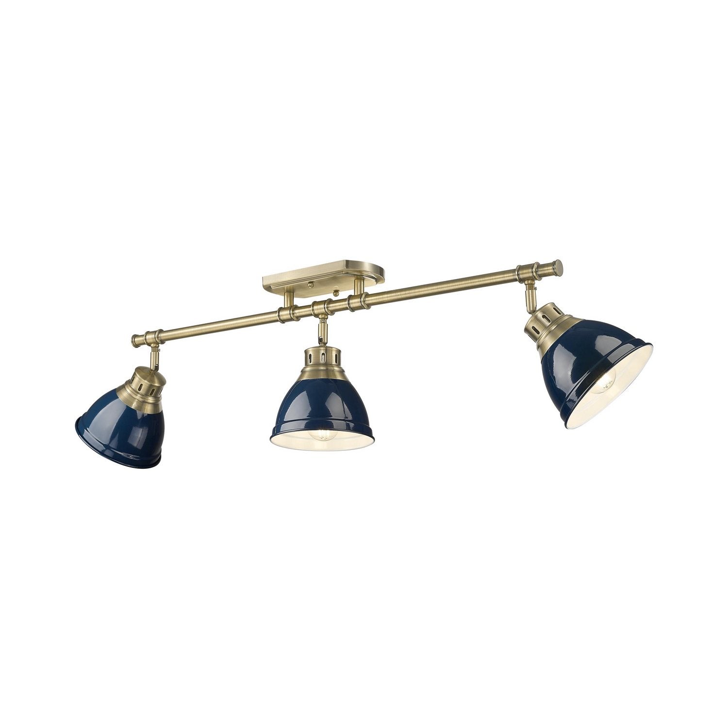 Golden - 3602-3SF AB-NVY - Three Light Semi-Flush Mount - Duncan - Aged Brass