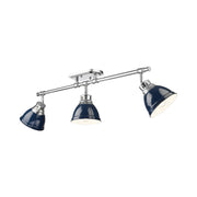 Golden - 3602-3SF CH-NVY - Three Light Semi-Flush Mount - Duncan - Chrome