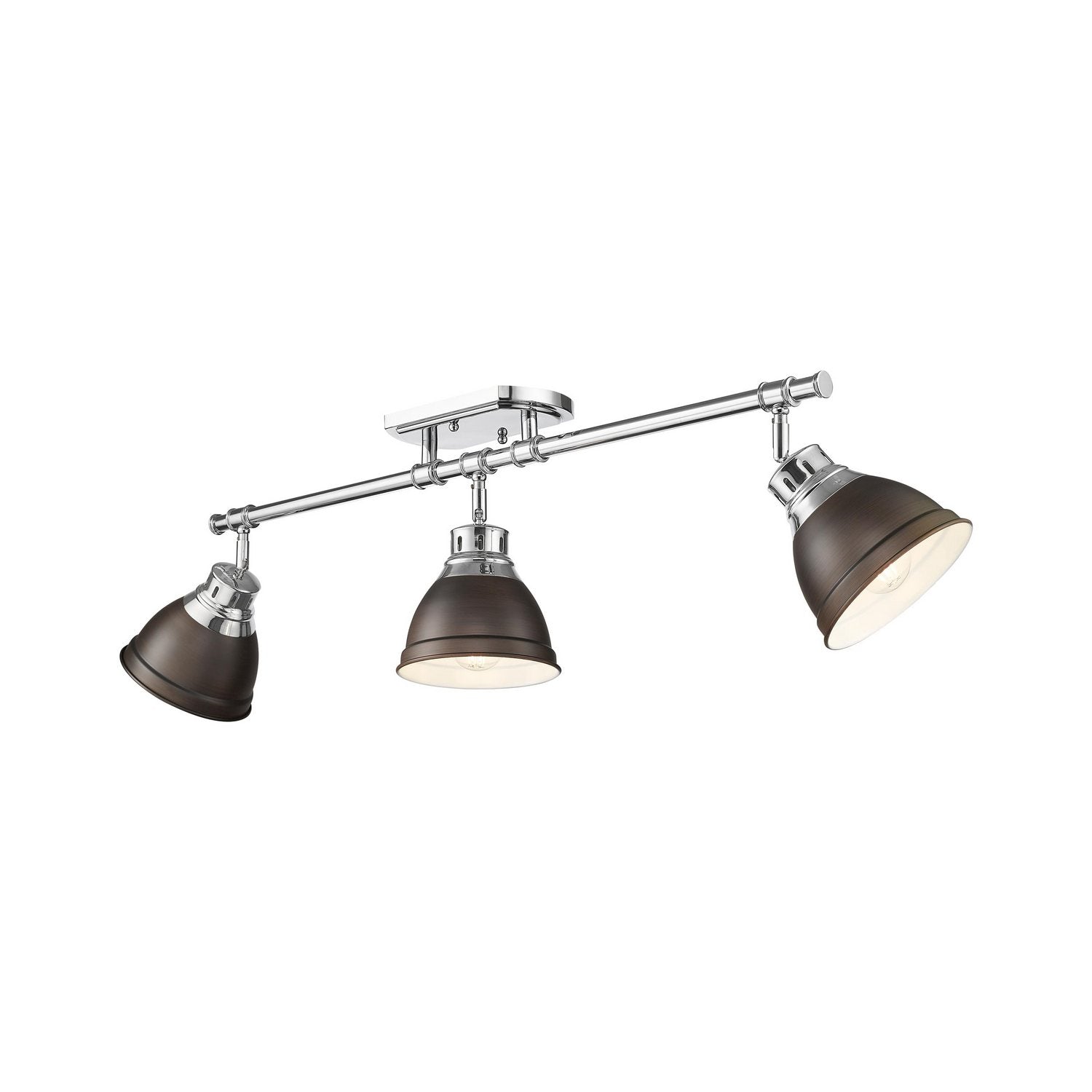 Golden - 3602-3SF CH-RBZ - Three Light Semi-Flush Mount - Duncan - Chrome