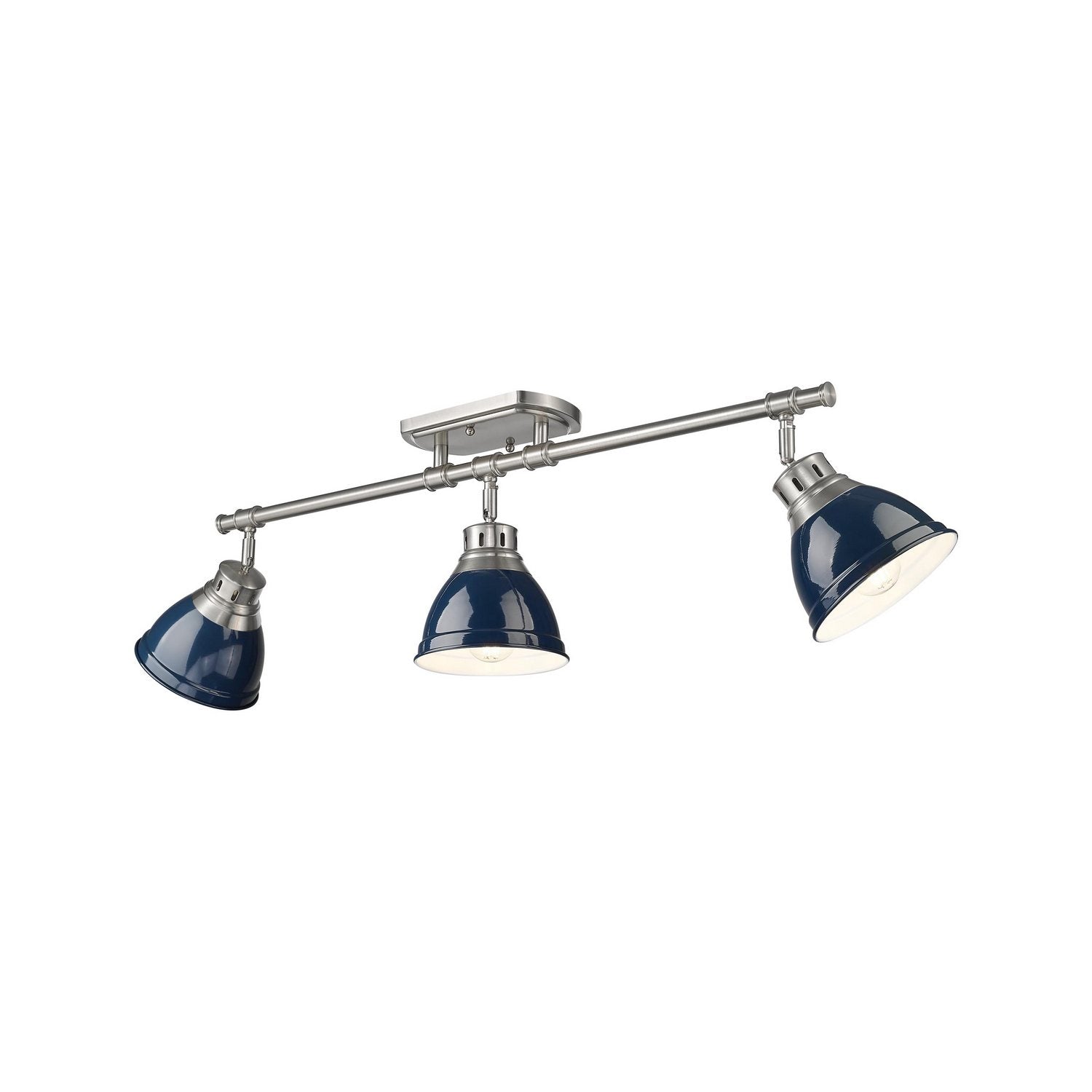 Golden - 3602-3SF PW-NVY - Three Light Semi-Flush Mount - Duncan - Pewter