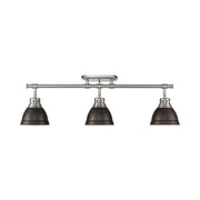 Golden - 3602-3SF PW-RBZ - Three Light Semi-Flush Mount - Duncan - Pewter