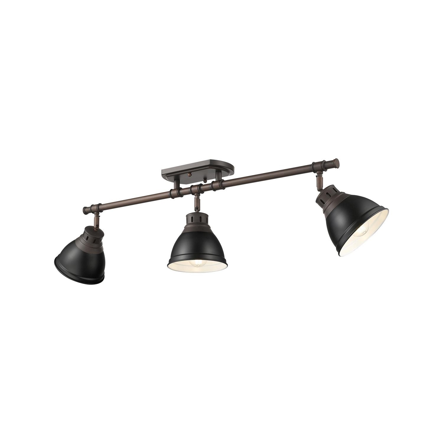 Golden - 3602-3SF RBZ-BLK - Three Light Semi-Flush Mount - Duncan - Rubbed Bronze