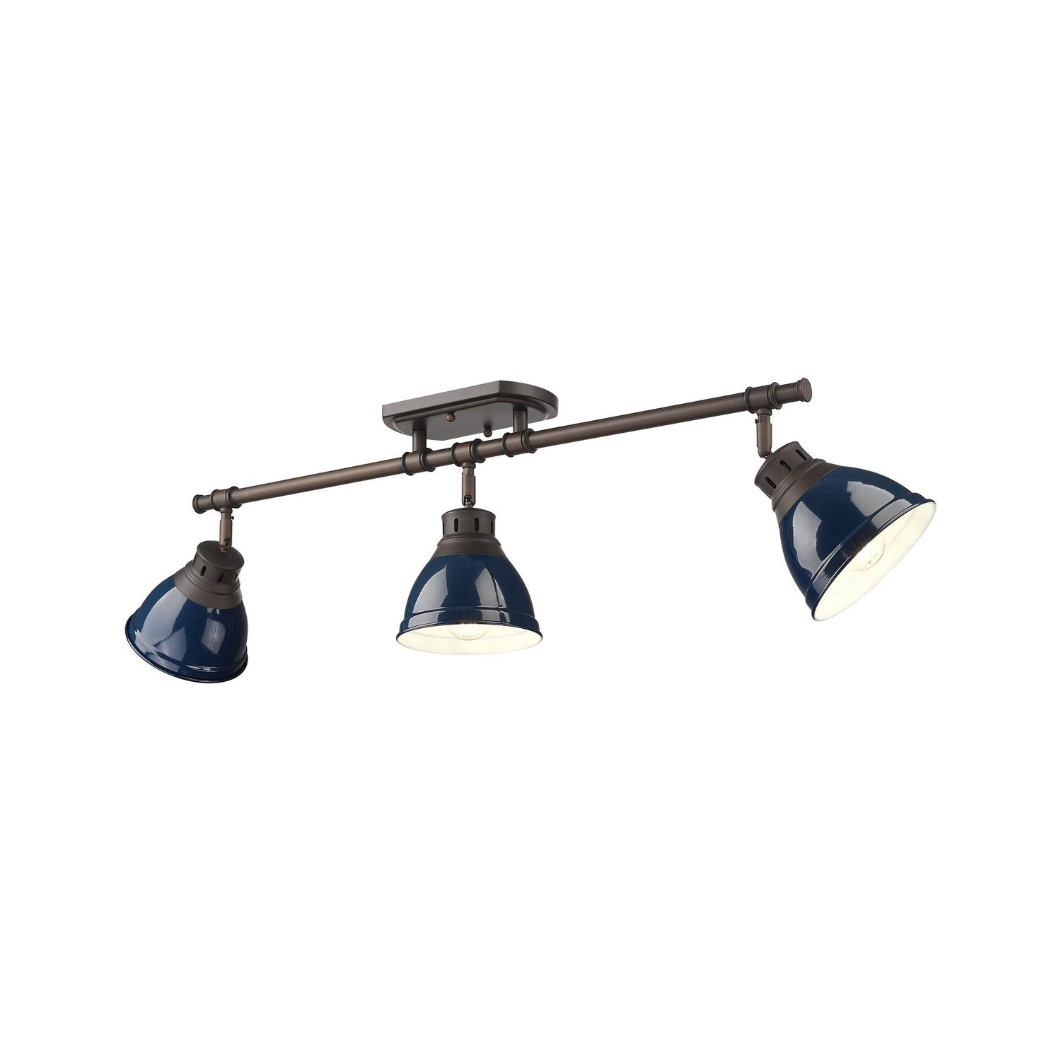 Golden - 3602-3SF RBZ-NVY - Three Light Semi-Flush Mount - Duncan - Rubbed Bronze