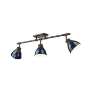 Golden - 3602-3SF RBZ-NVY - Three Light Semi-Flush Mount - Duncan - Rubbed Bronze