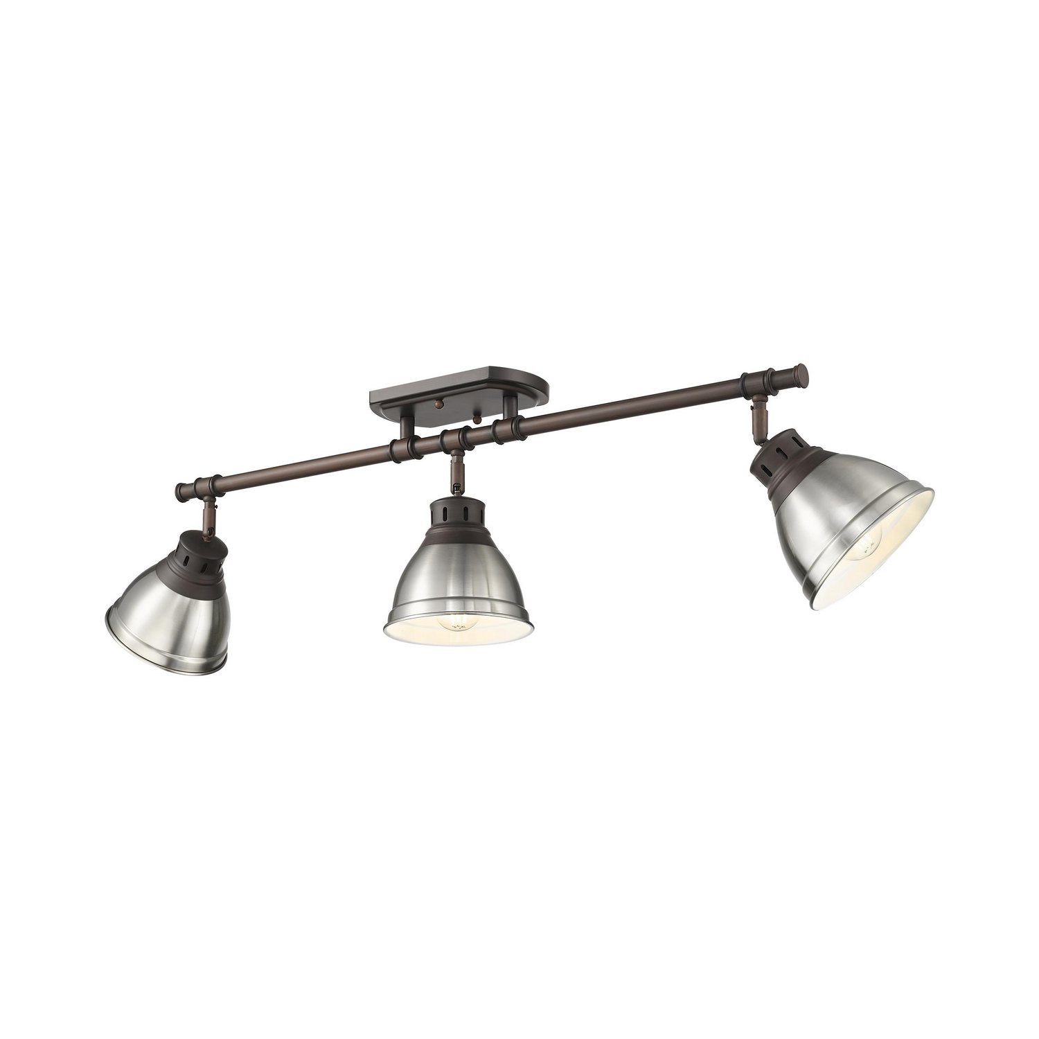 Golden - 3602-3SF RBZ-PW - Three Light Semi-Flush Mount - Duncan - Rubbed Bronze