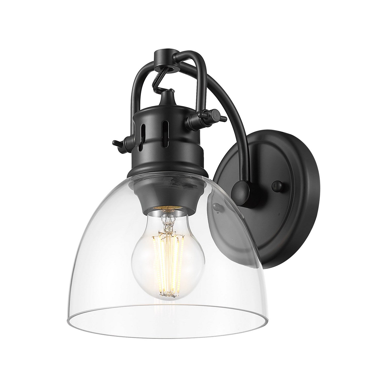 Golden - 3602-BA1 BLK-CLR - One Light Vanity - Duncan - Matte Black