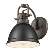 Golden - 3602-BA1 RBZ-BLK - One Light Vanity - Duncan - Rubbed Bronze