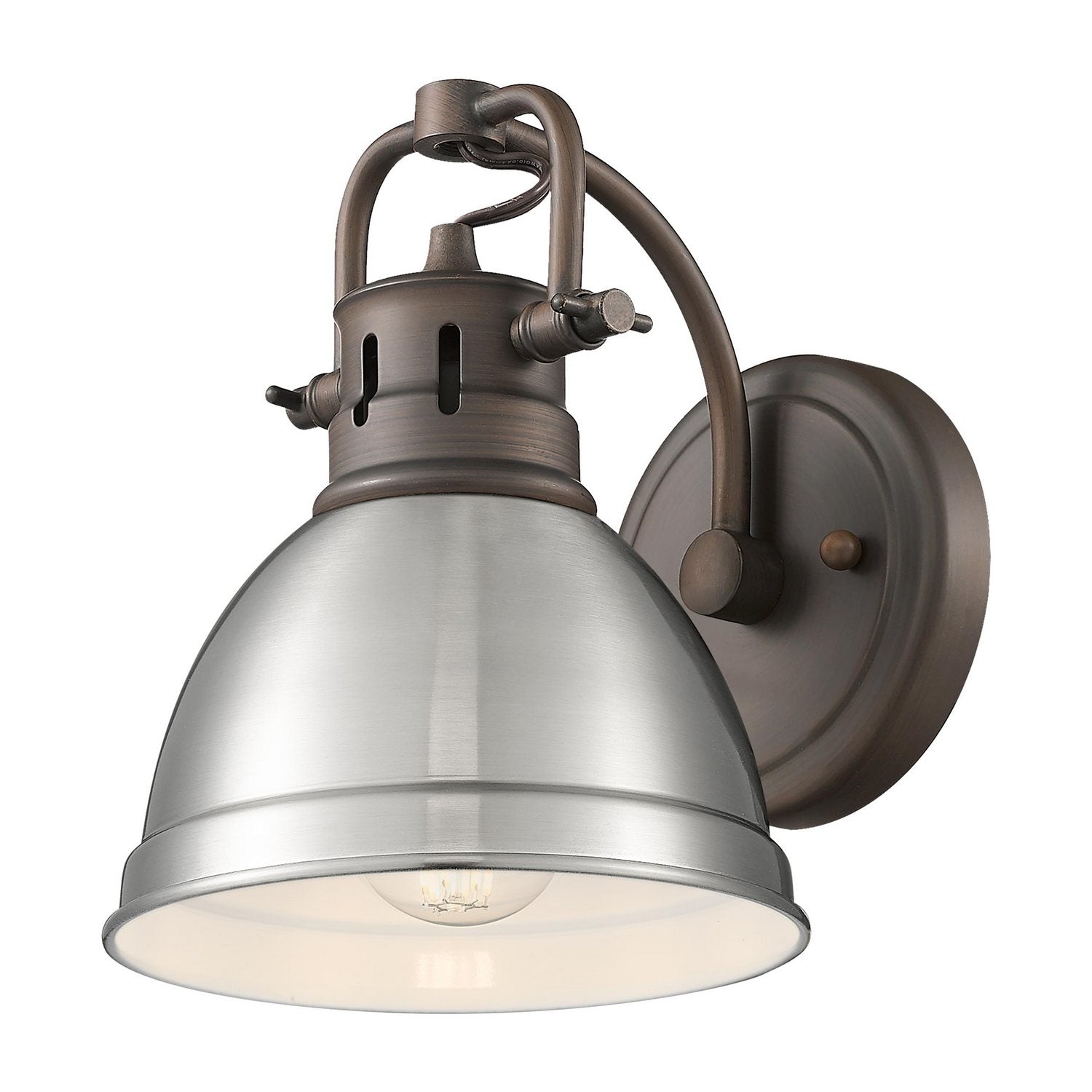 Golden - 3602-BA1 RBZ-PW - One Light Vanity - Duncan - Rubbed Bronze