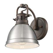 Golden - 3602-BA1 RBZ-PW - One Light Vanity - Duncan - Rubbed Bronze