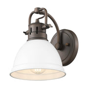 Golden - 3602-BA1 RBZ-WHT - One Light Vanity - Duncan - Rubbed Bronze