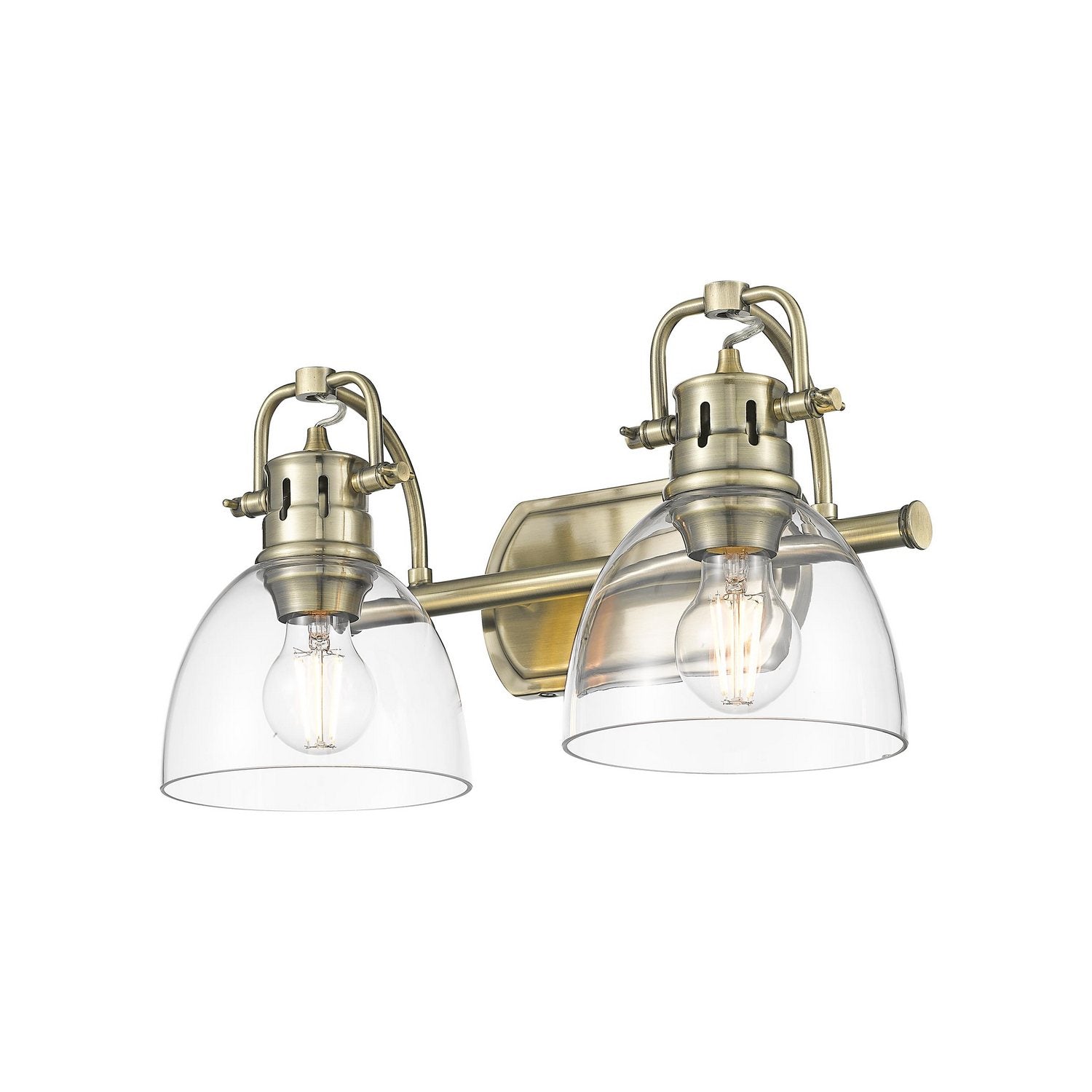 Golden - 3602-BA2 AB-CLR - Two Light Vanity - Duncan - Aged Brass
