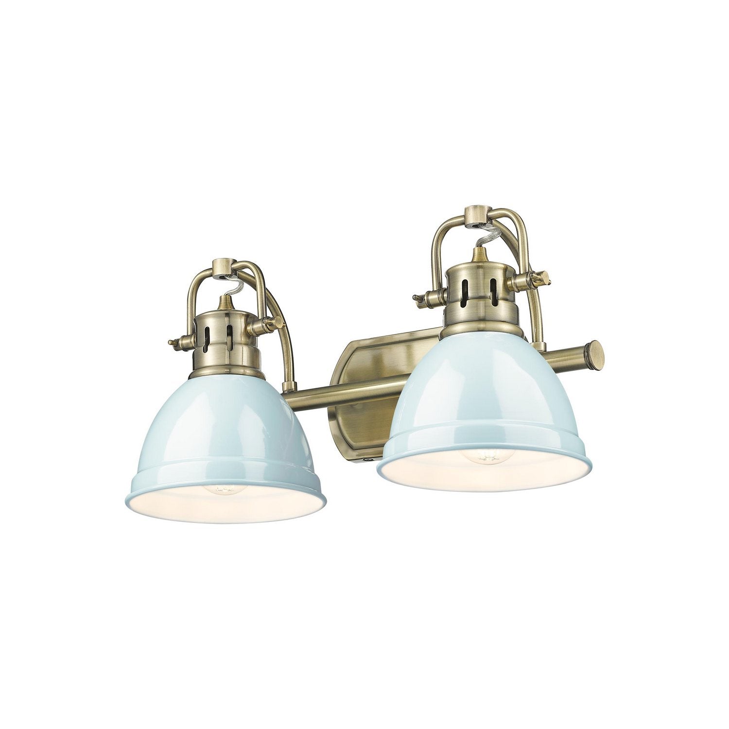 Golden - 3602-BA2 AB-SF - Two Light Vanity - Duncan - Aged Brass
