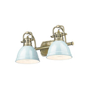 Golden - 3602-BA2 AB-SF - Two Light Vanity - Duncan - Aged Brass