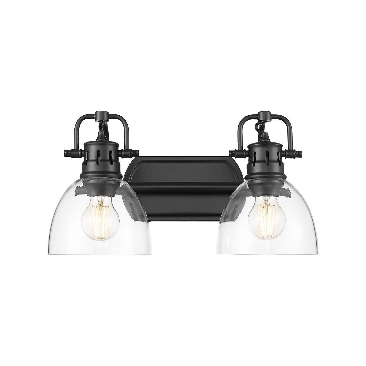 Golden - 3602-BA2 BLK-CLR - Two Light Vanity - Duncan - Matte Black