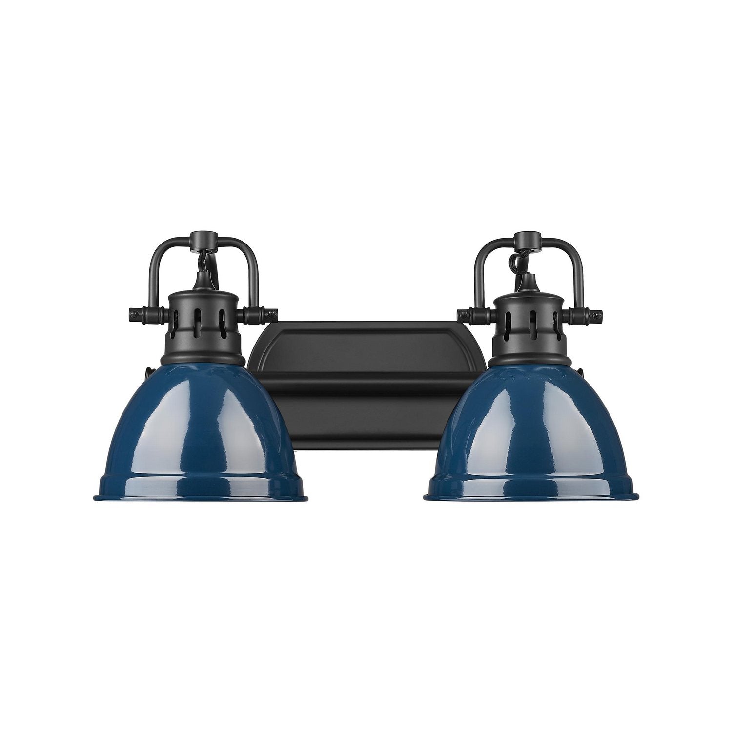 Golden - 3602-BA2 BLK-NVY - Two Light Vanity - Duncan - Matte Black