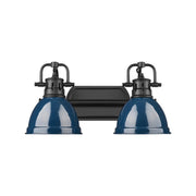 Golden - 3602-BA2 BLK-NVY - Two Light Vanity - Duncan - Matte Black