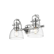 Golden - 3602-BA2 CH-CLR - Two Light Vanity - Duncan - Chrome