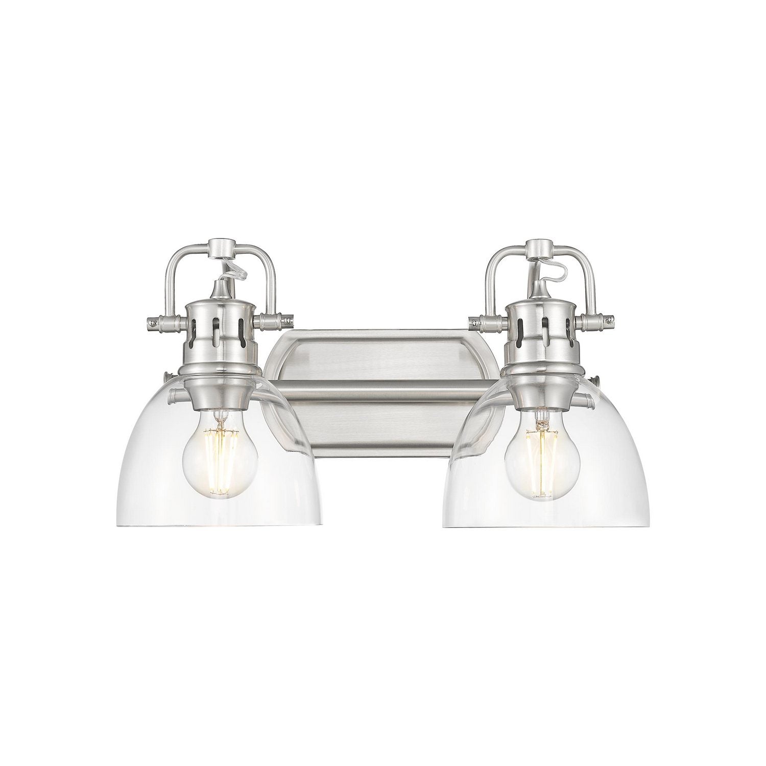 Golden - 3602-BA2 PW-CLR - Two Light Vanity - Duncan - Pewter