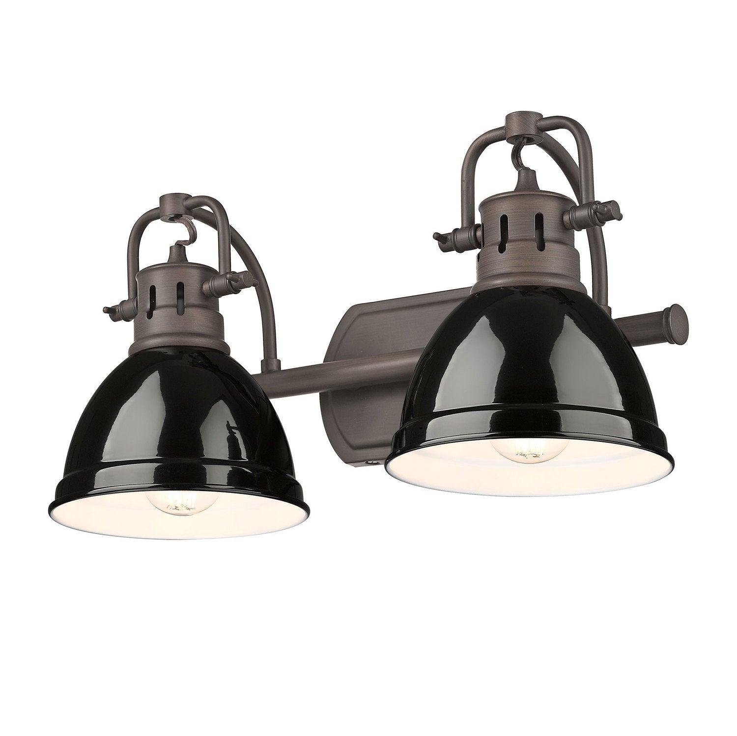 Golden - 3602-BA2 RBZ-BK - Two Light Vanity - Duncan - Rubbed Bronze