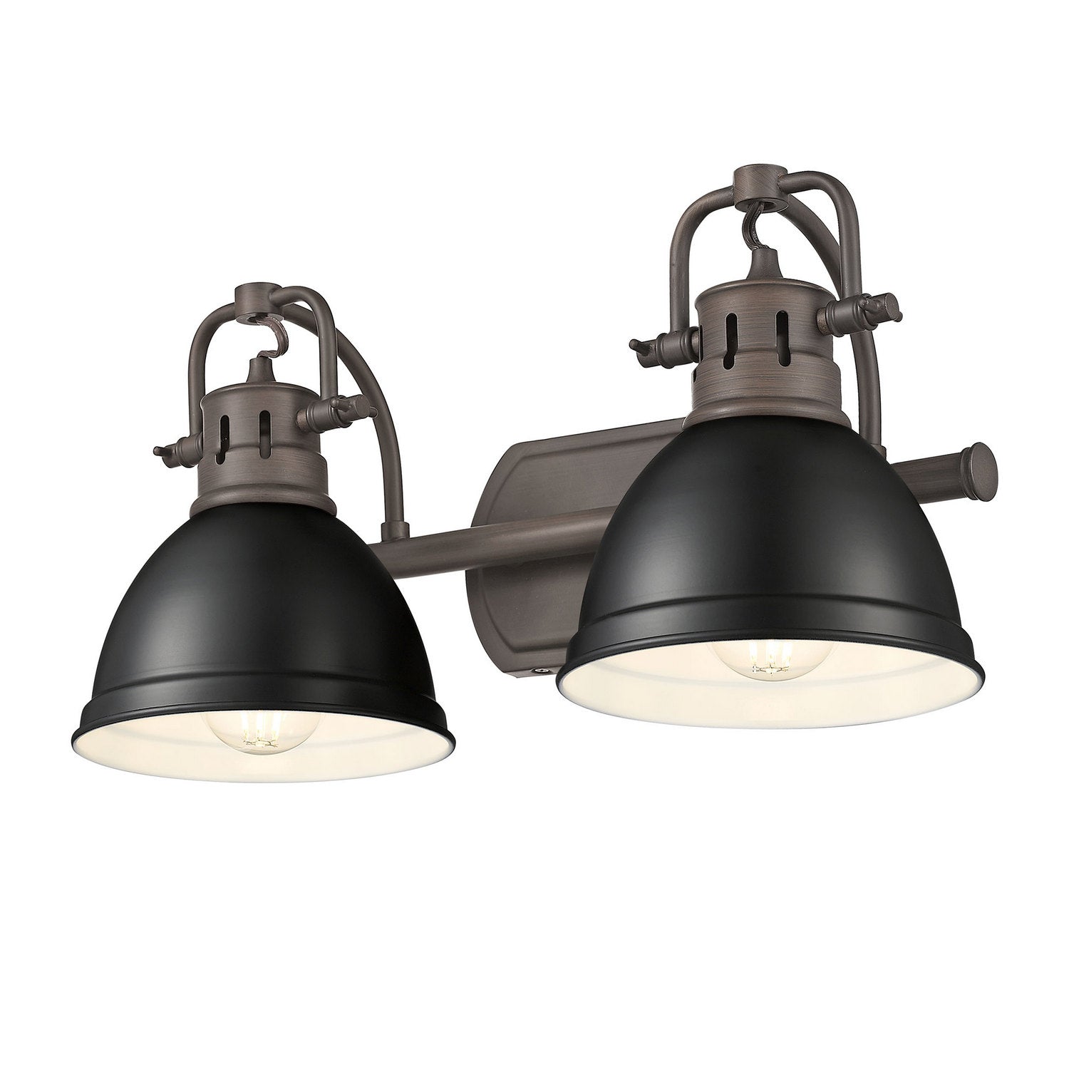 Golden - 3602-BA2 RBZ-BLK - Two Light Vanity - Duncan - Rubbed Bronze