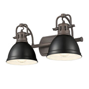 Golden - 3602-BA2 RBZ-BLK - Two Light Vanity - Duncan - Rubbed Bronze