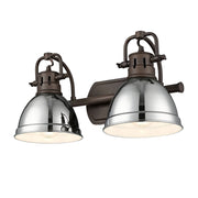 Golden - 3602-BA2 RBZ-CH - Two Light Vanity - Duncan - Rubbed Bronze