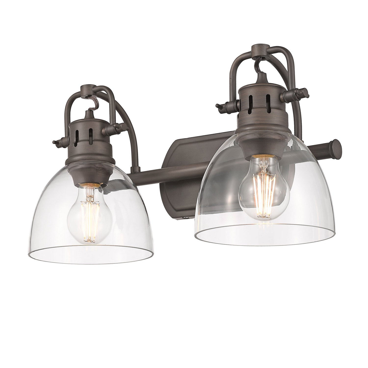 Golden - 3602-BA2 RBZ-CLR - Two Light Vanity - Duncan - Rubbed Bronze