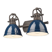Golden - 3602-BA2 RBZ-NVY - Two Light Vanity - Duncan - Rubbed Bronze