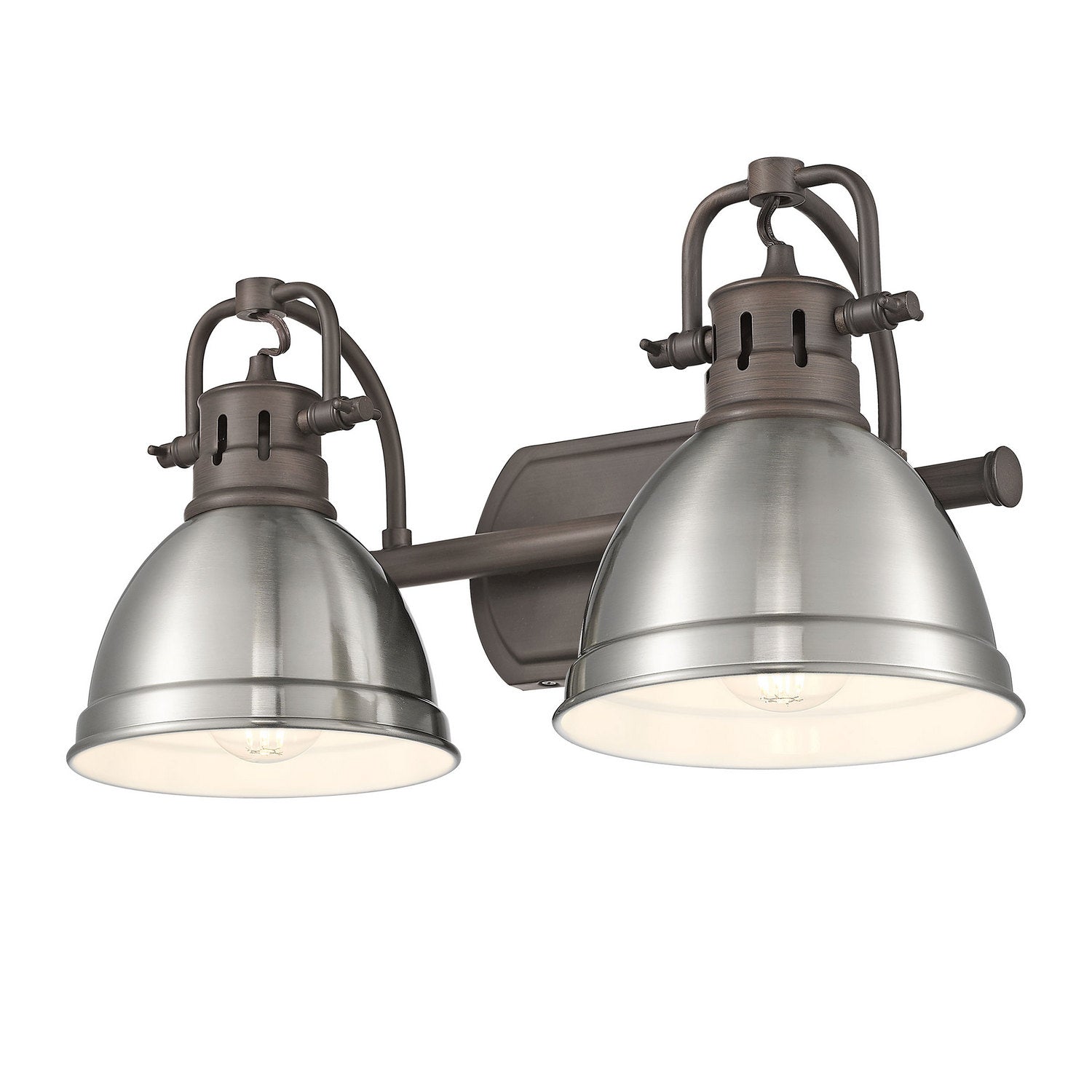 Golden - 3602-BA2 RBZ-PW - Two Light Vanity - Duncan - Rubbed Bronze