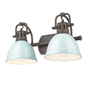 Golden - 3602-BA2 RBZ-SF - Two Light Vanity - Duncan - Rubbed Bronze