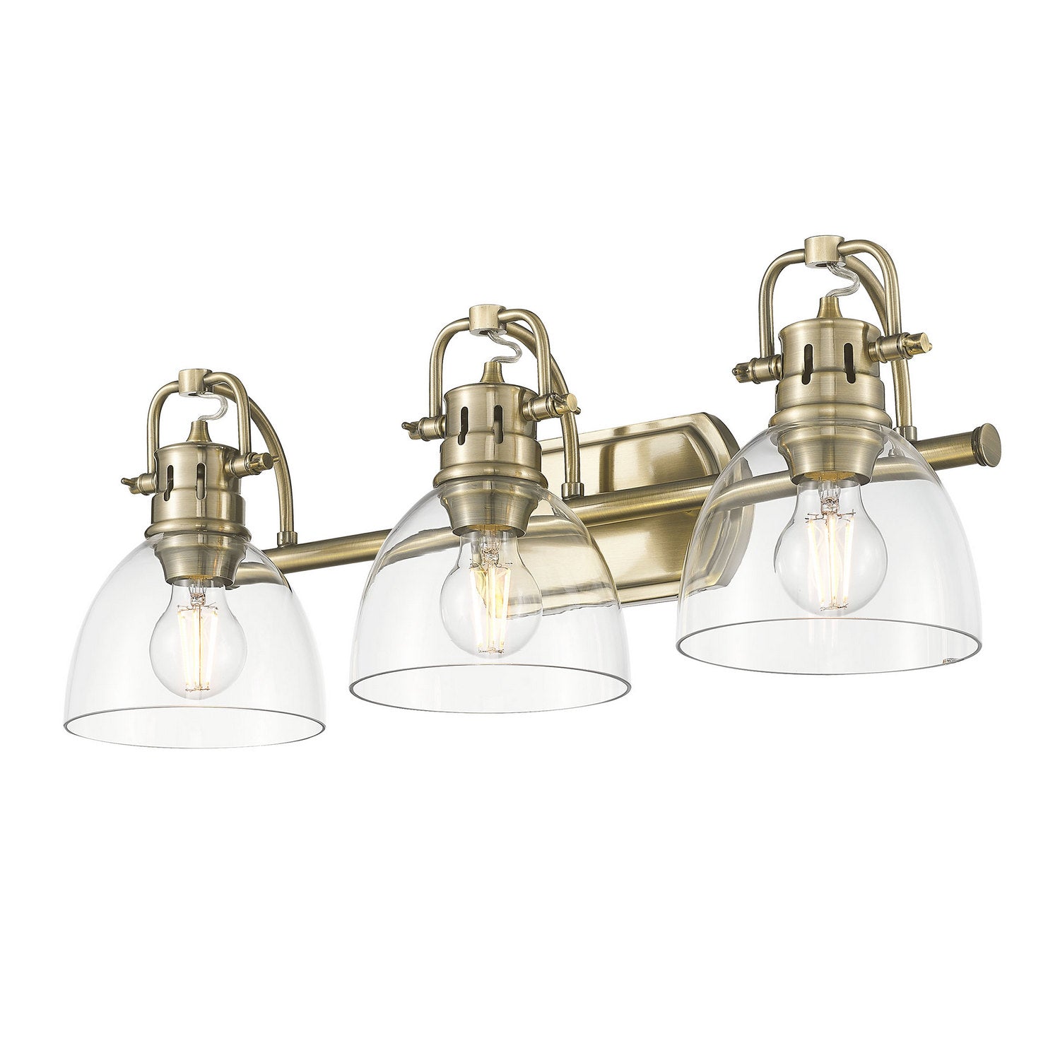Golden - 3602-BA3 AB-CLR - Three Light Vanity - Duncan - Aged Brass