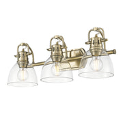 Golden - 3602-BA3 AB-CLR - Three Light Vanity - Duncan - Aged Brass