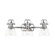 Golden - 3602-BA3 CH-CLR - Three Light Vanity - Duncan - Chrome