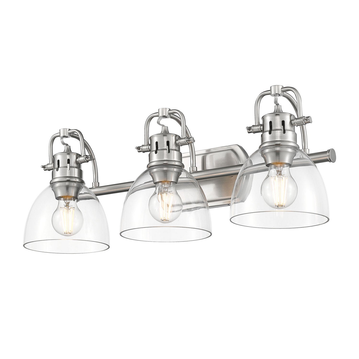 Golden - 3602-BA3 PW-CLR - Three Light Vanity - Duncan - Pewter