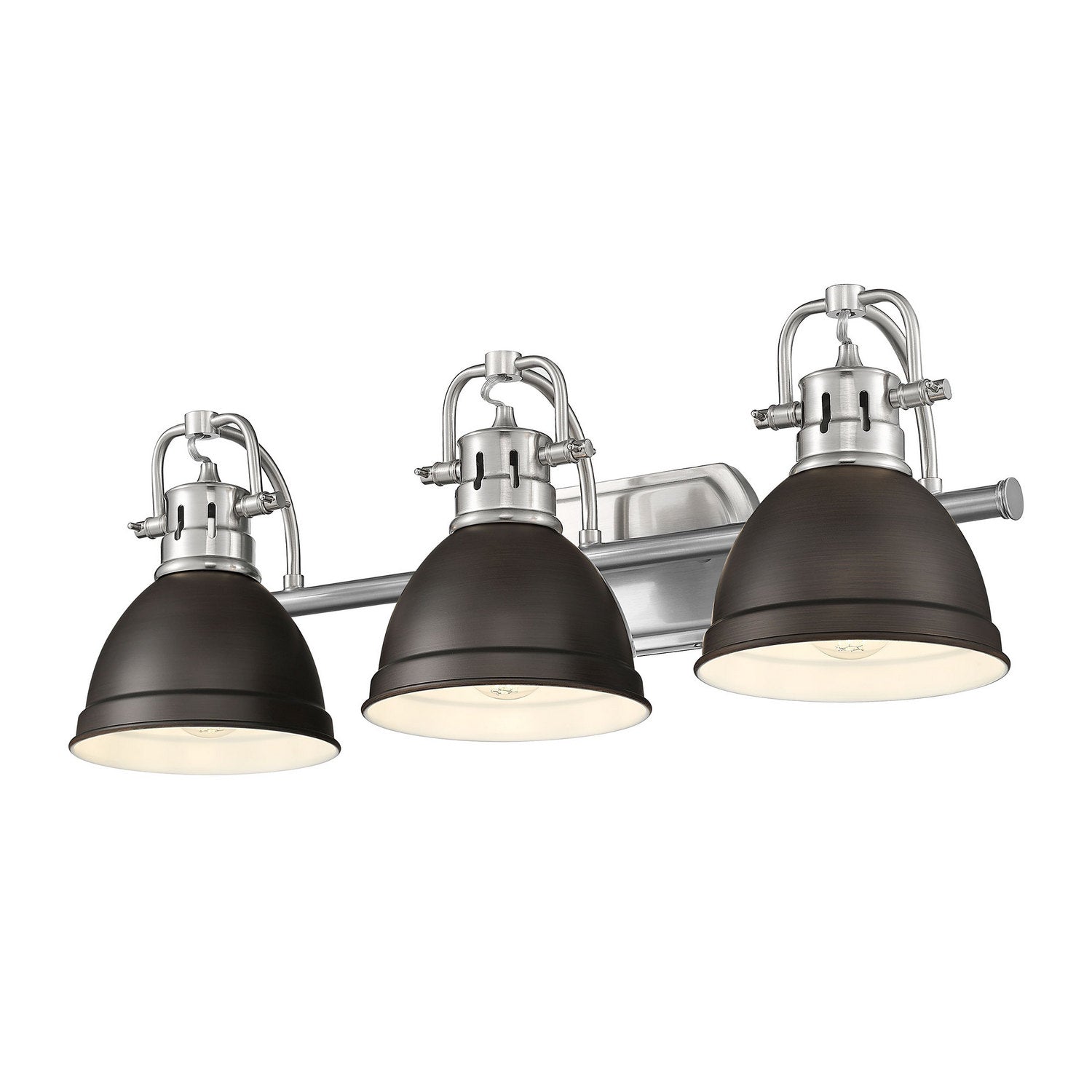 Golden - 3602-BA3 PW-RBZ - Three Light Vanity - Duncan - Pewter