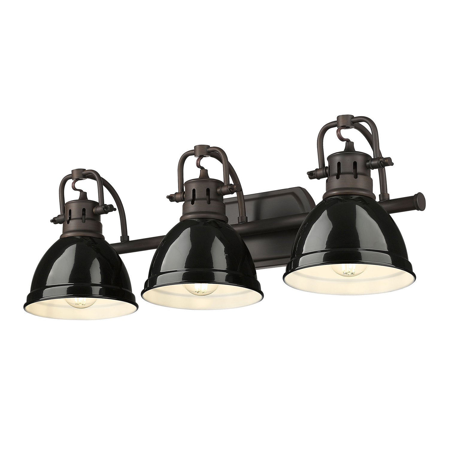 Golden - 3602-BA3 RBZ-BK - Three Light Vanity - Duncan - Rubbed Bronze