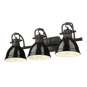 Golden - 3602-BA3 RBZ-BK - Three Light Vanity - Duncan - Rubbed Bronze