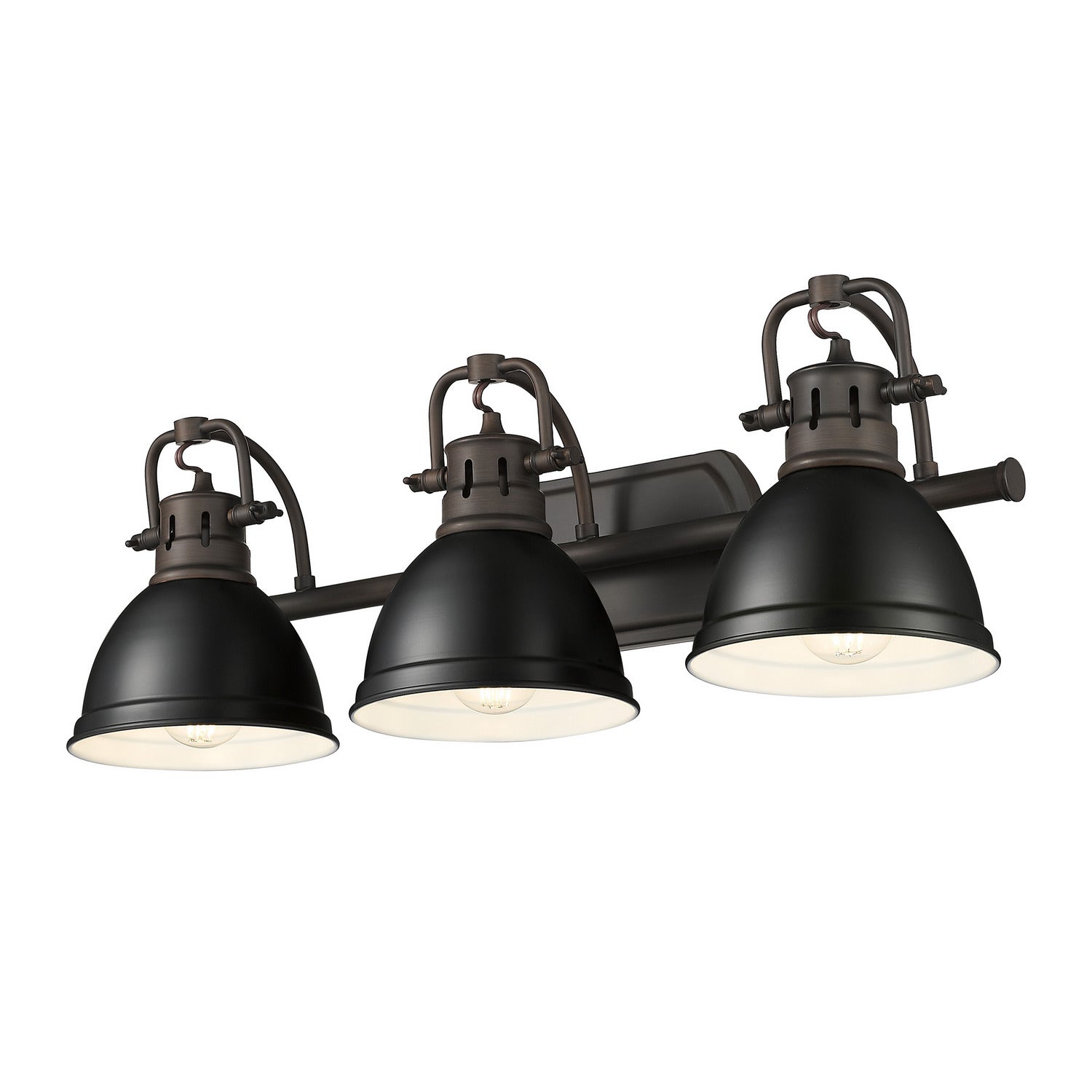 Golden - 3602-BA3 RBZ-BLK - Three Light Vanity - Duncan - Rubbed Bronze