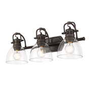 Golden - 3602-BA3 RBZ-CLR - Three Light Vanity - Duncan - Rubbed Bronze