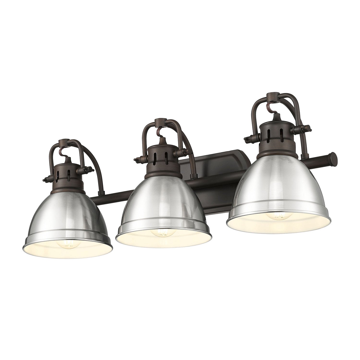 Golden - 3602-BA3 RBZ-PW - Three Light Vanity - Duncan - Rubbed Bronze