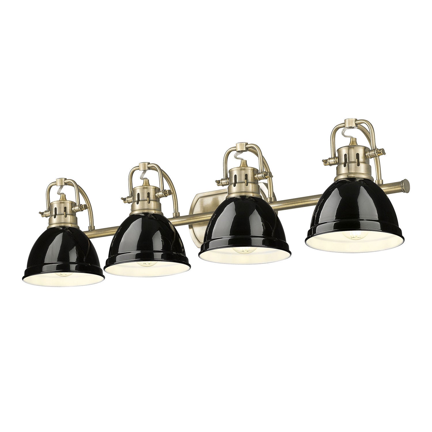 Golden - 3602-BA4 AB-BK - Four Light Vanity - Duncan - Aged Brass