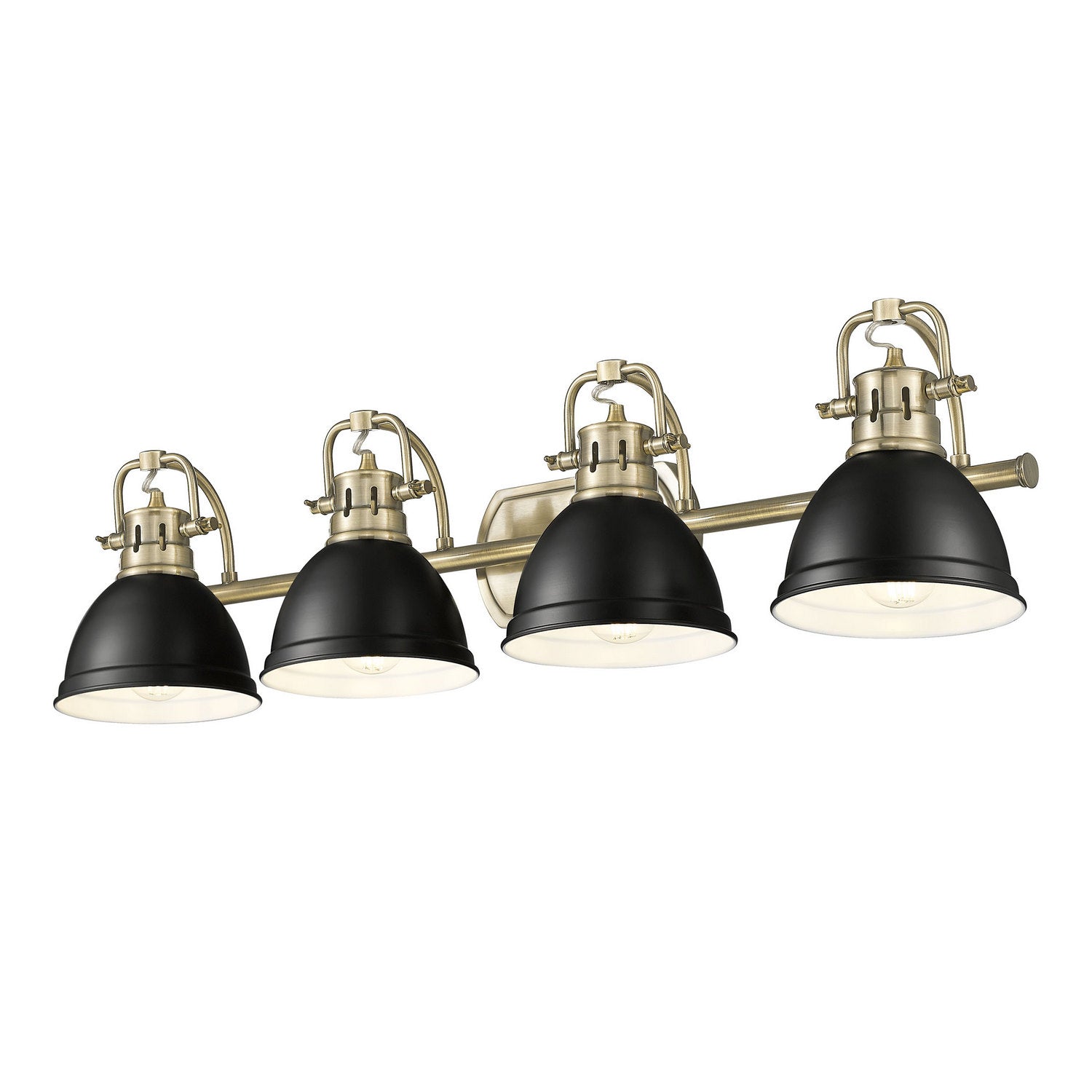 Golden - 3602-BA4 AB-BLK - Four Light Vanity - Duncan - Aged Brass
