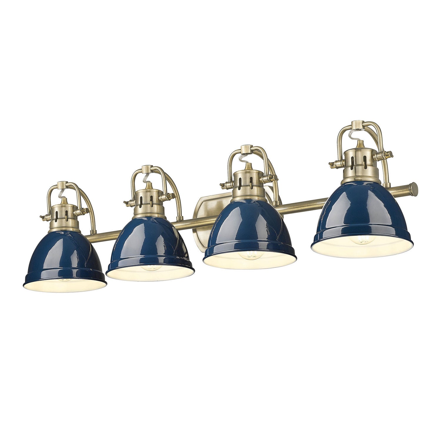 Golden - 3602-BA4 AB-NVY - Four Light Vanity - Duncan - Aged Brass