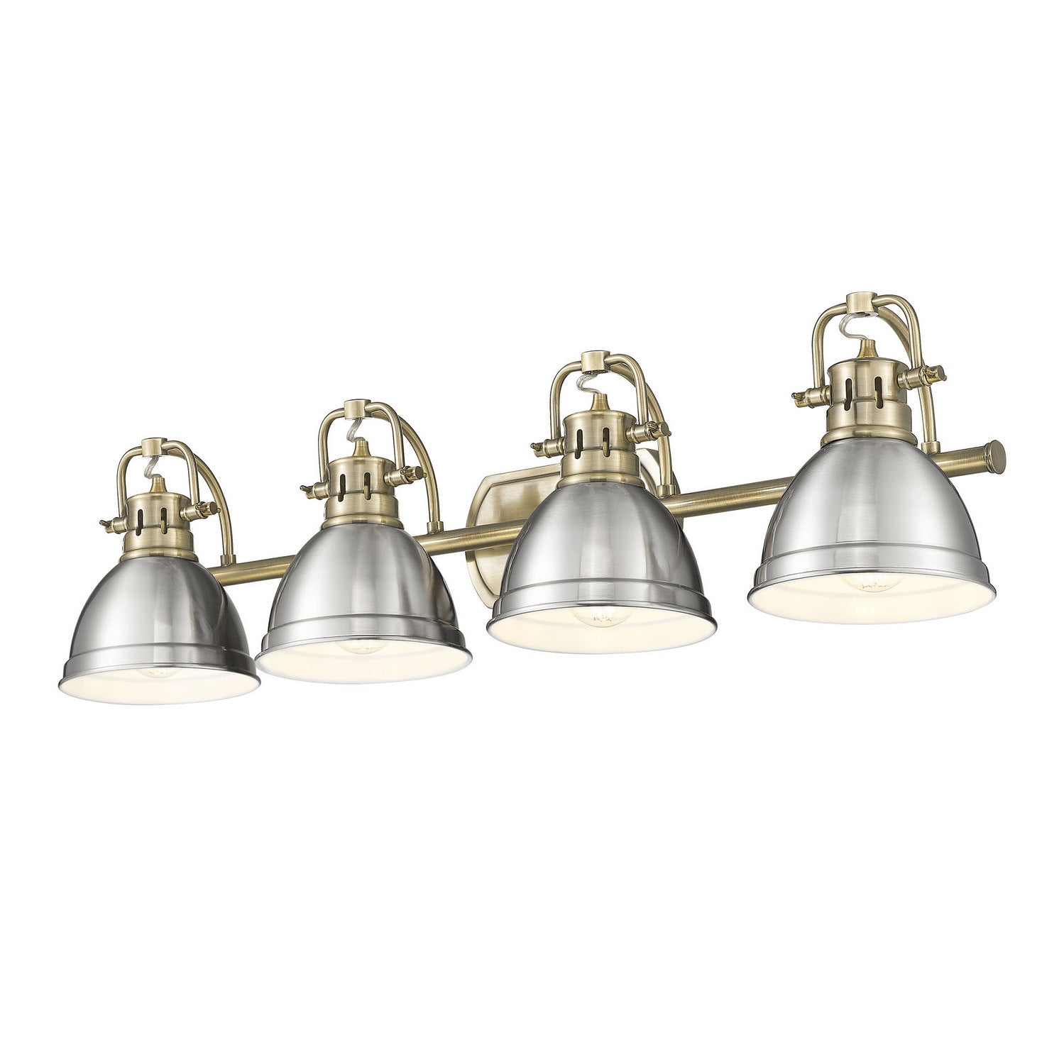 Golden - 3602-BA4 AB-PW - Four Light Vanity - Duncan - Aged Brass