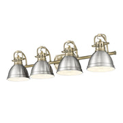 Golden - 3602-BA4 AB-PW - Four Light Vanity - Duncan - Aged Brass