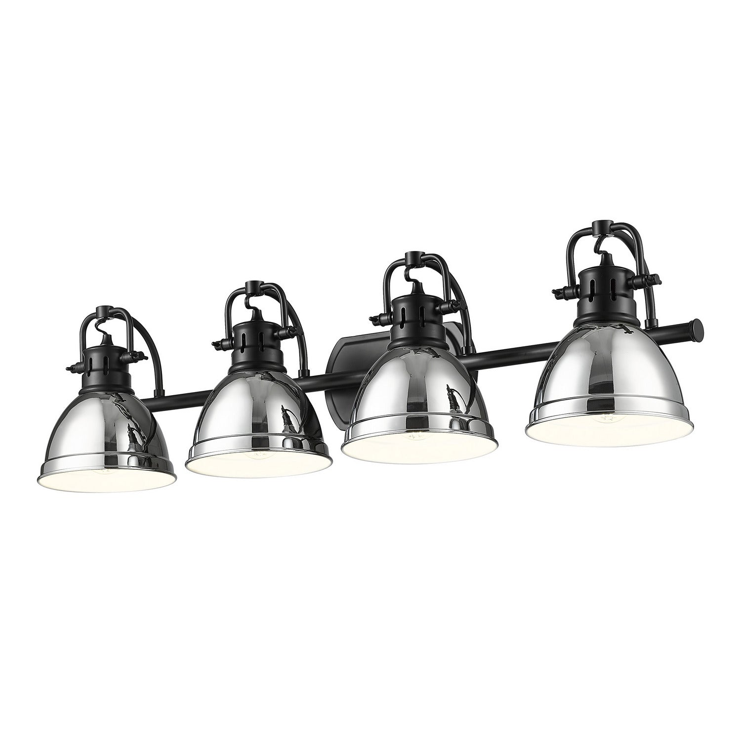 Golden - 3602-BA4 BLK-CH - Four Light Vanity - Duncan - Matte Black