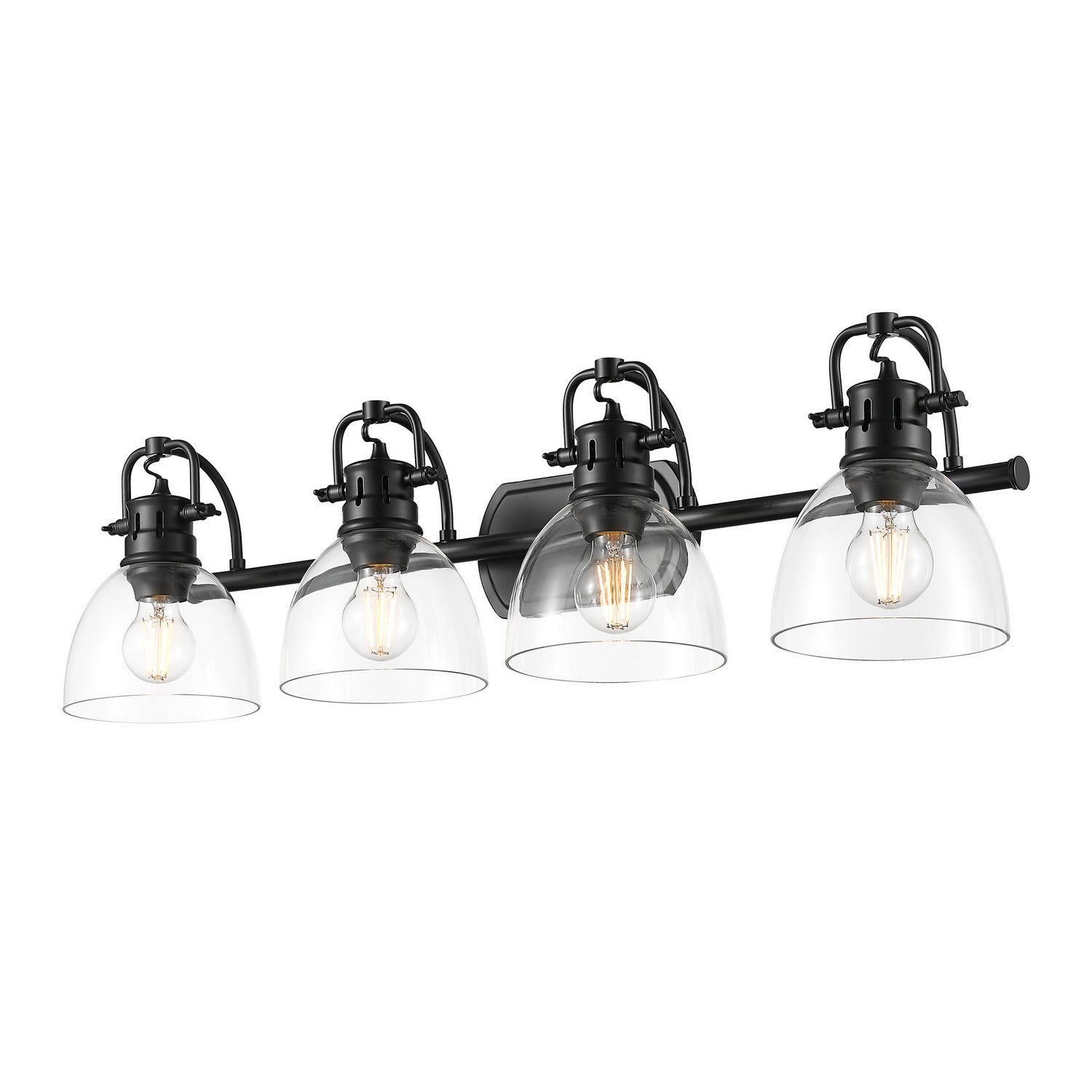 Golden - 3602-BA4 BLK-CLR - Four Light Vanity - Duncan - Matte Black