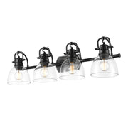 Golden - 3602-BA4 BLK-CLR - Four Light Vanity - Duncan - Matte Black
