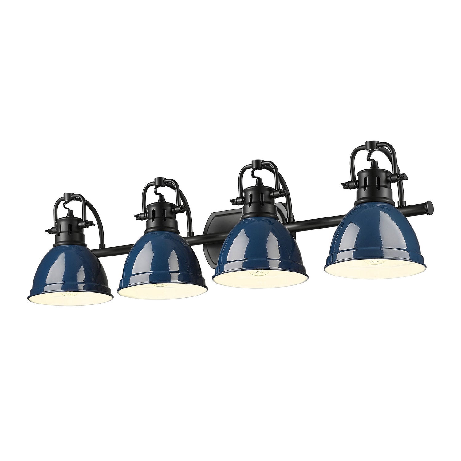 Golden - 3602-BA4 BLK-NVY - Four Light Vanity - Duncan - Matte Black