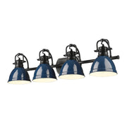 Golden - 3602-BA4 BLK-NVY - Four Light Vanity - Duncan - Matte Black